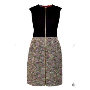 Ted Baker Kyokod Zipper Speckled Gray Black Dress